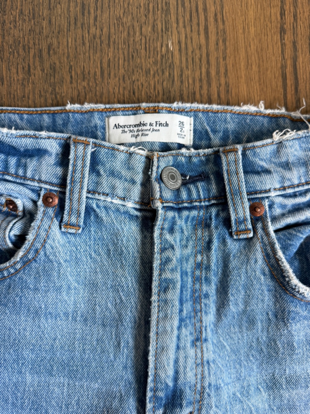Abercrombie & Fitch Light Blue High-Waist Straight Jeans - Picture 2 of 4